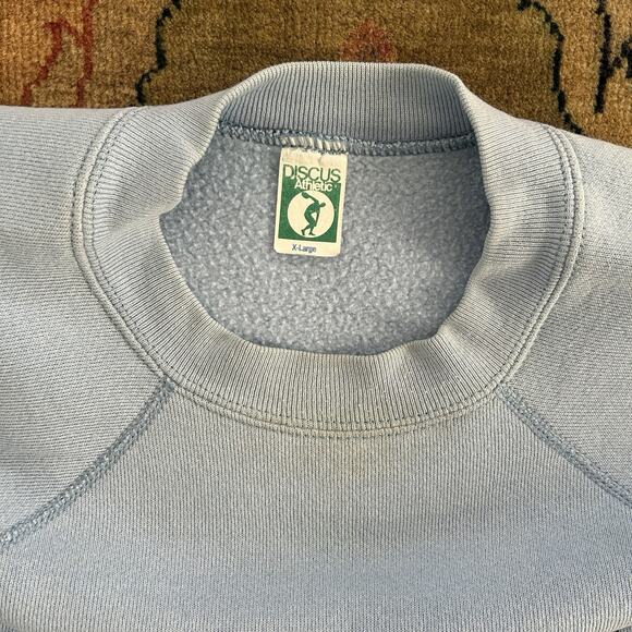 Vintage 90s Discus Embroidered Sweatshirt  Athletic Kayak Sport Size XL - Picture 3 of 10